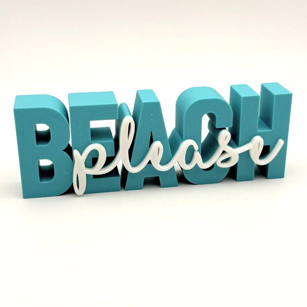 Schriftzug BEACH PLEASE, 3D-Druckdatei, Digitale Datei, STL u. 3MF-Format Bild 2