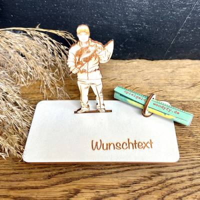 Geldscheinhalter Angler, Fischen, Geldgeschenk, Geburtstag, Geschenk, Wunschtext, Personalisiert
