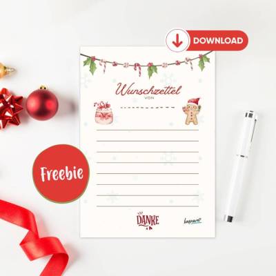 Wunschzettel zum Ausfüllen  – Kostenloser PDF-Download für Weihnachten