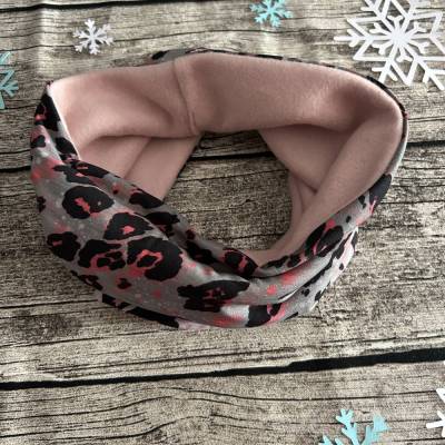 warmer Schlauchschal Loop Schal für den Winter Leo grau Rosa