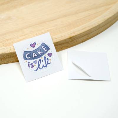 24 Kuchen Aufkleber, Cake is life 01 | Back Sprüche Sticker | rund, 4 cm