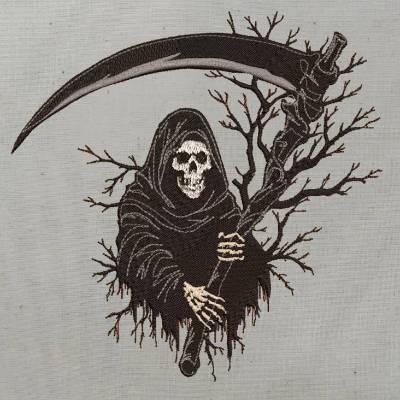 Sensenmann Stickdatei 10x10cm – Gruseliges Halloween-Motiv zum Sticken