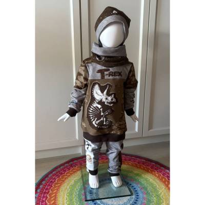 Kombi Set Jungen Gr.92/98 T-Rex Fossilien – Hessekinner Eigenproduktion