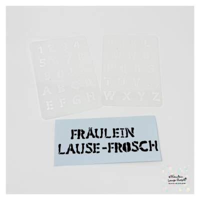 Fräulein Lause-Frosch Flubber Alphabet Schablone Set