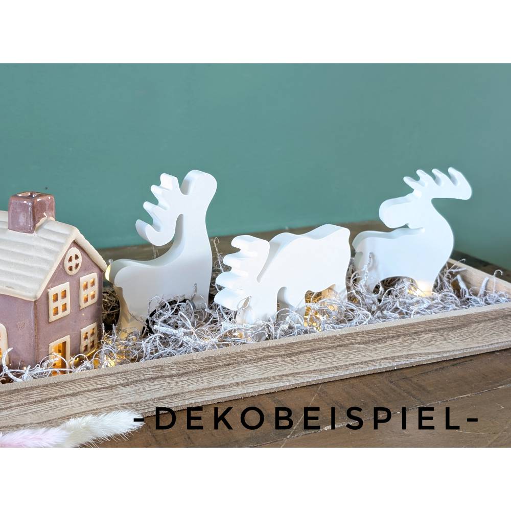 3 Elche zur Deko aus Raysin | Skandi | Schweden | Dekoration | Gips