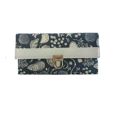 Geldbörse Portemonnaie Maritim Blau Creme - Miss Manny Maxi