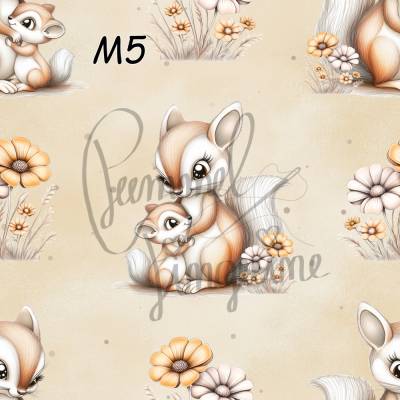 M5 Kinderstoff "Eichhörnchen Mama" – Exklusive Eigenproduktion auf 13 Stoffarten für Kinderkleidung