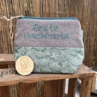 Beste Nachbarin  // Schminktasche // Kosmetiktasche // Geschenk // Schminktäschchen // Kulturbeutel