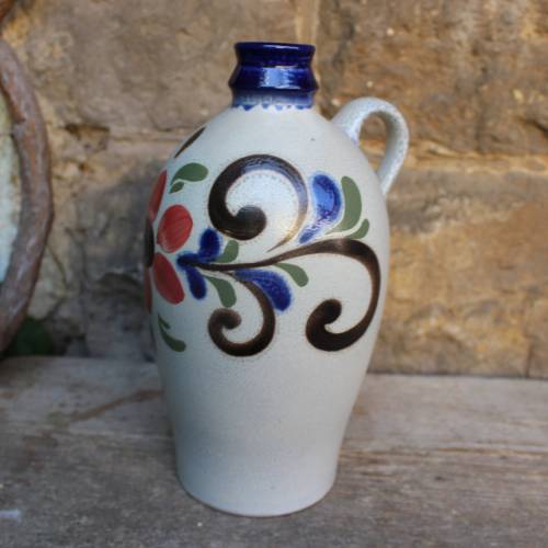 Steinzeug Flasche Weinkanne Vase Knödgen 2579/25 Westerwälder Keramik 70er Jahre