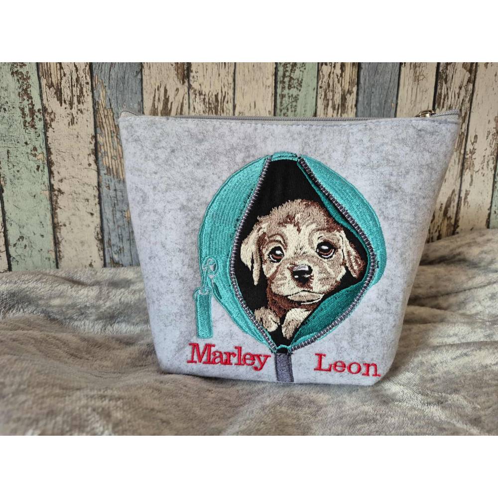Welpe in Tasche Lichteffekt Stickdatei – Niedliche Hundestickerei 15-16x26cm, bzw. 17x20cm JEF Bild 10