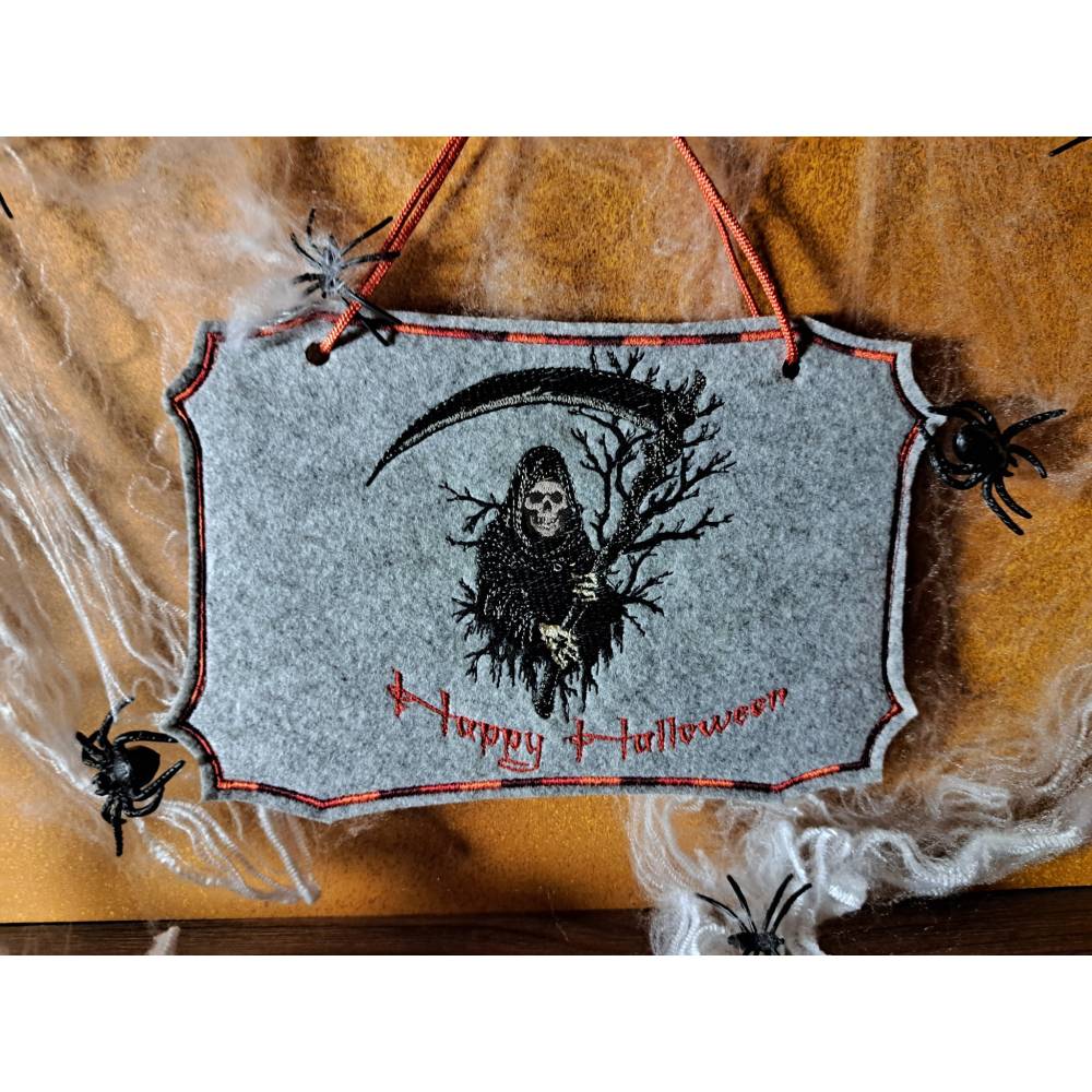 Sensenmann Stickdatei 18x18cm bzw. 20x20cm – Gruseliges Halloween-Motiv zum Sticken Bild 6