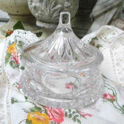 Vintage Bonboniere Nachtmann Bleikristall Glasdose Deckeldose Zuckerdose  Brocante Dose Kristall Schmuckdose