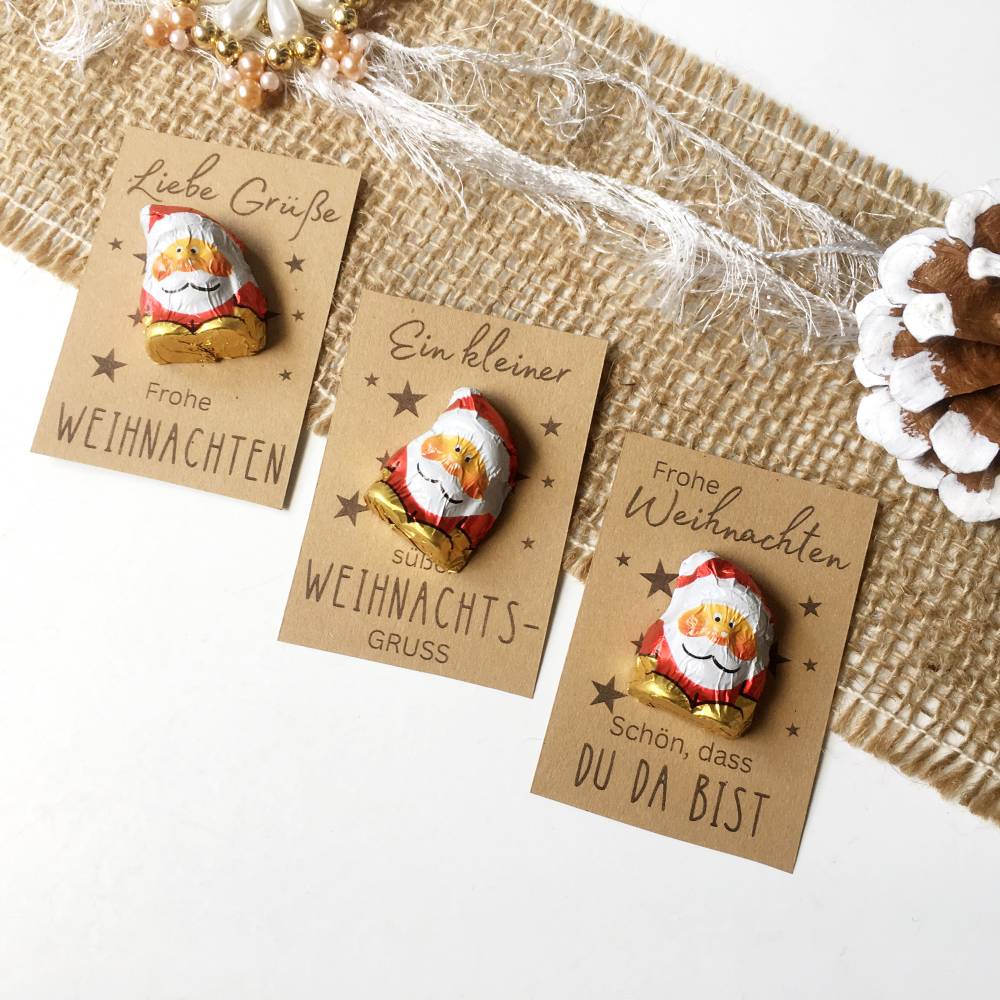 Weihnachten Gastgeschenk Druckvorlage – 9 DIY Weihnachtsgruß-Kärtchen als Download