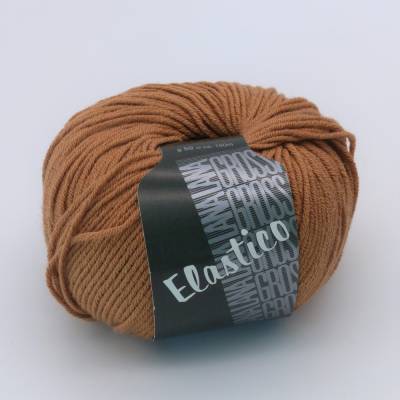 Lana Grossa Garn in mittelbraun, Elastico, Baumwolle, Strickgarn, Häkelgarn, Handarbeiten-DIY