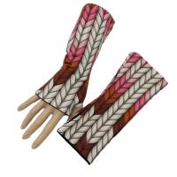 Wende- Armstulpen mit Daumenloch Strickmuster, 95% Baumwolle, 5% Elasthan