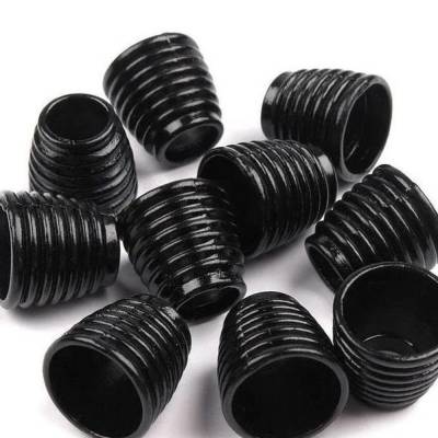 4 Kordelenden/Kordelstopper Metall schwarz 12 x 13 mm, Ø 6,7 mm – Endstücke für Kordeln