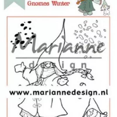 Clearstamp, Marianne Design, Gnomes Winter, Schnee, Eiskristalle, Wichtel, HT1648