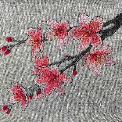 Kirschblüte Stickdatei 12-14x18cm – Japanischer Kirschblütenzweig für Stickmaschine