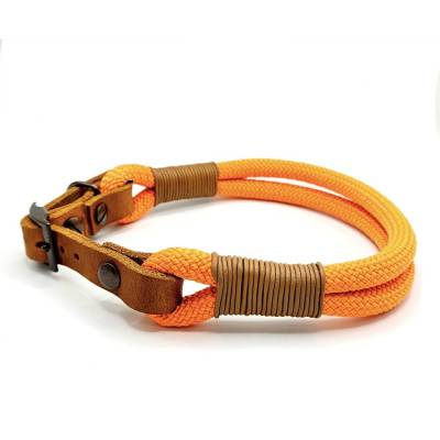 Halsband, Tauhalsband, Premium Hundeleinenseil, Fettlederadapter, Lederumwicklung, verstellbares Halsband