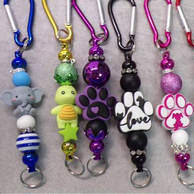 Kawaii Schlüsselanhänger Tiere – Elefant, Schildkröte, Pfote & Marienkäfer| Personalisierbar & Handgemacht