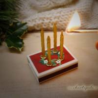 Mini-Adventskranz in der Streichholzschachtel – handgemachtes Weihnachtsunikat