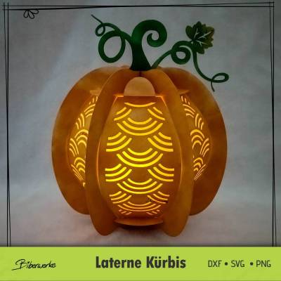 Plotterdatei Laterne Kürbis (SVG + DXF + PDF) inkl. deutscher und englischer Anleitung (PDF)