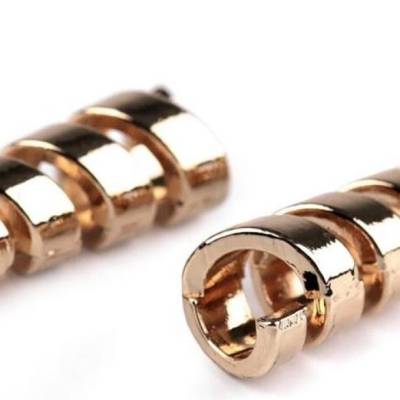 4 Kordelenden/Kordelstopper Metall gold 20 x 9 mm, Ø 4 mm – Endstücke für Kordeln