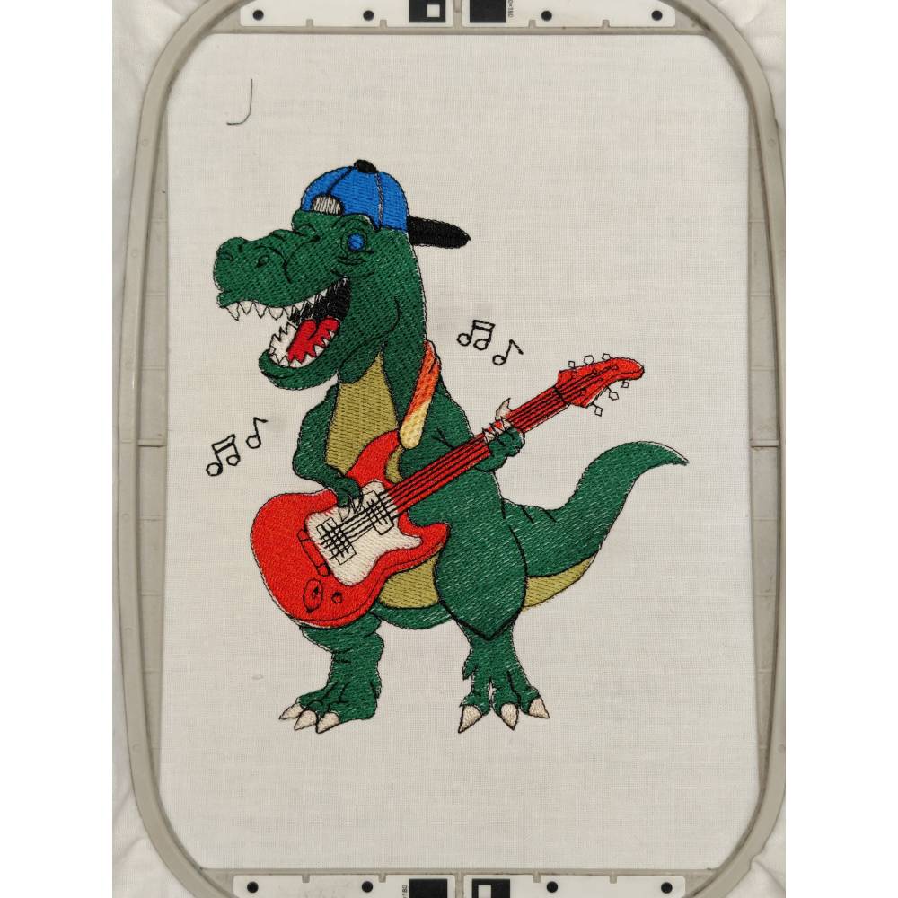 Dino mit Gitarre 13x18 oder 14x20 Rahmen Vollstick Bild 1