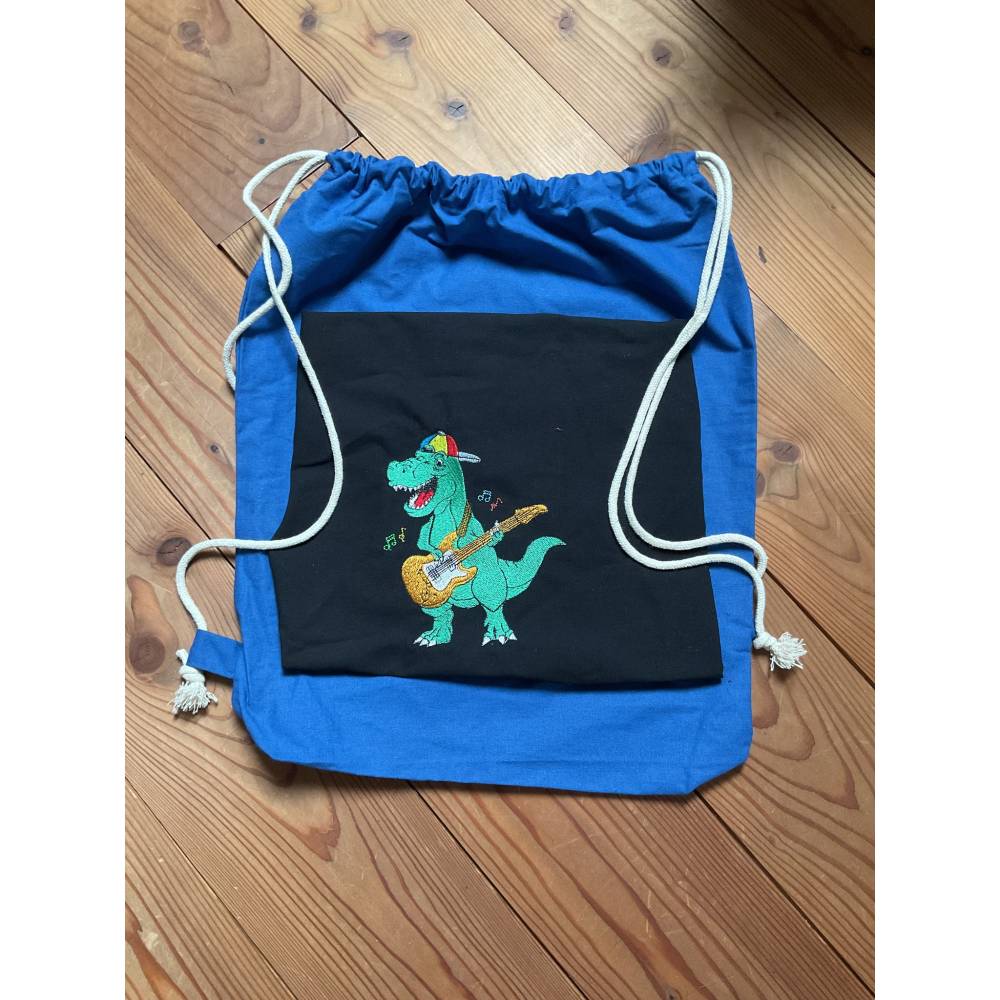 Dino mit Gitarre 13x18 oder 14x20 Rahmen Vollstick Bild 3