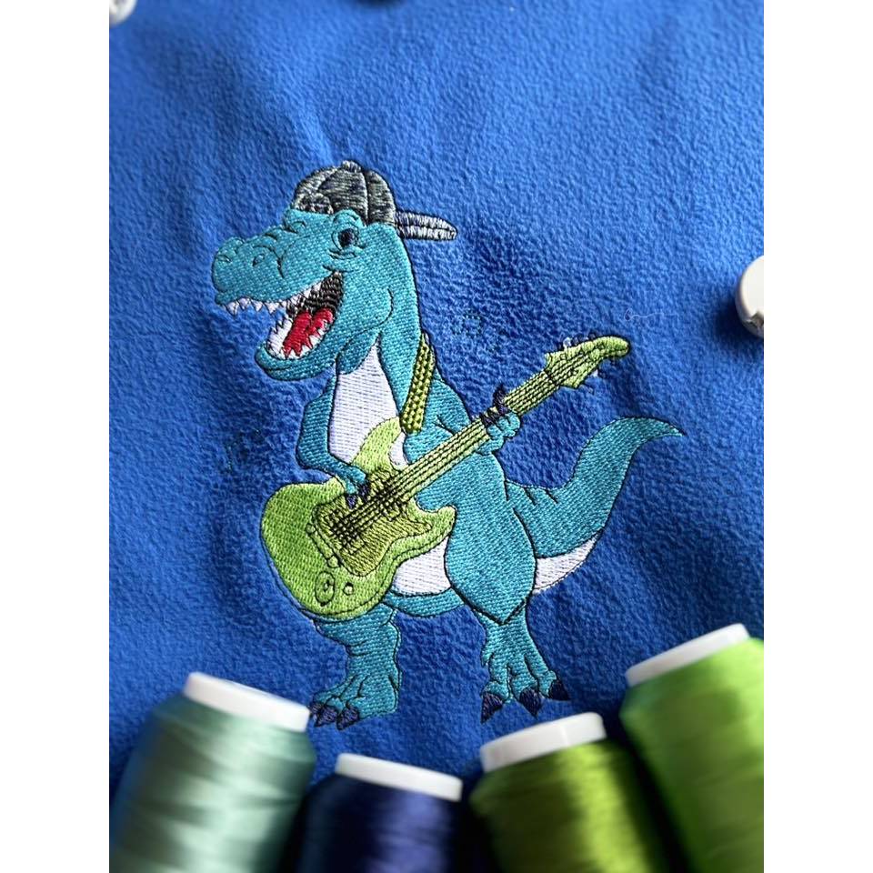 Dino mit Gitarre 13x18 oder 14x20 Rahmen Vollstick Bild 5