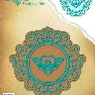 Nellie`s Choice, Stanzschablone, Cutting Dies, Vintasia, Wedding Dies, Tauben mit Rahmen, VIND050