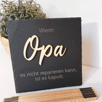 Personalisierte Schiefertafel mit Spruch – Geschenkidee für Opa & Papa zu Weihnachten oder Geburtstag