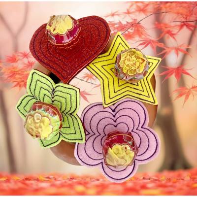 Stickdatei Lutscher Lolli Halter Set 868 – 4 In the Hoop Motive inkl. Anleitung