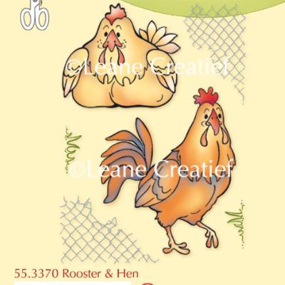 Clearstamp, Leane Creatief, Rooster & Hen, Hahn & Henne, 55.3370