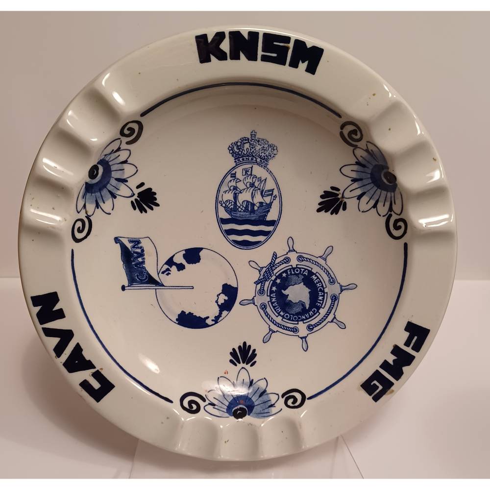 Großer Maritim Porzellan Aschenbecher Delffs Holland – Vintage Deko Ø 18 cm