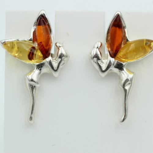 Feen Ohrstecker  Bernstein 925 Silber bernsteinfee Top Edel