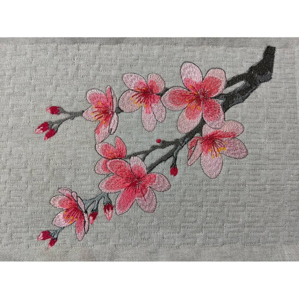 Kirschblüte Stickdatei 24-26*15-16cm, JEF 20*17cm – Japanischer Kirschblütenzweig für Stickmaschine Bild 1