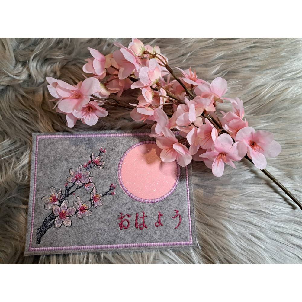 Kirschblüte Stickdatei 24-26*15-16cm, JEF 20*17cm – Japanischer Kirschblütenzweig für Stickmaschine Bild 6
