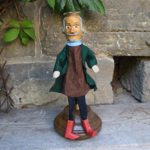 handgeschnitzte König Handpuppe Vintage 50er Jahre 