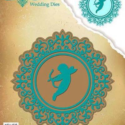 Nellie`s Choice, Stanzschablone, Cutting Dies, Vintasia, Wedding Dies, Engel mit Rahmen, VIND049