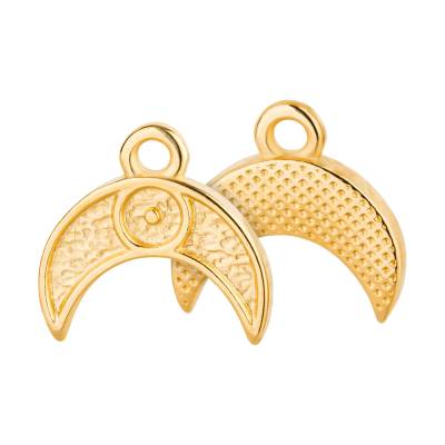 Zamak-Anhänger Ethno-Mond gold 12,2x11,6mm 24K vergoldet hübscher Kettenanhänger