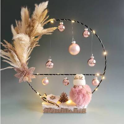 Mädchen in rose mit Metallring, Sofortkauf, Geschenk, Weihnachten,Deko,Sofortkauf,UNIKAT