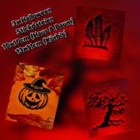 Stickdateien 3x Halloween 10x10cm (Baum & Haus) und 13x11cm (Kürbis)