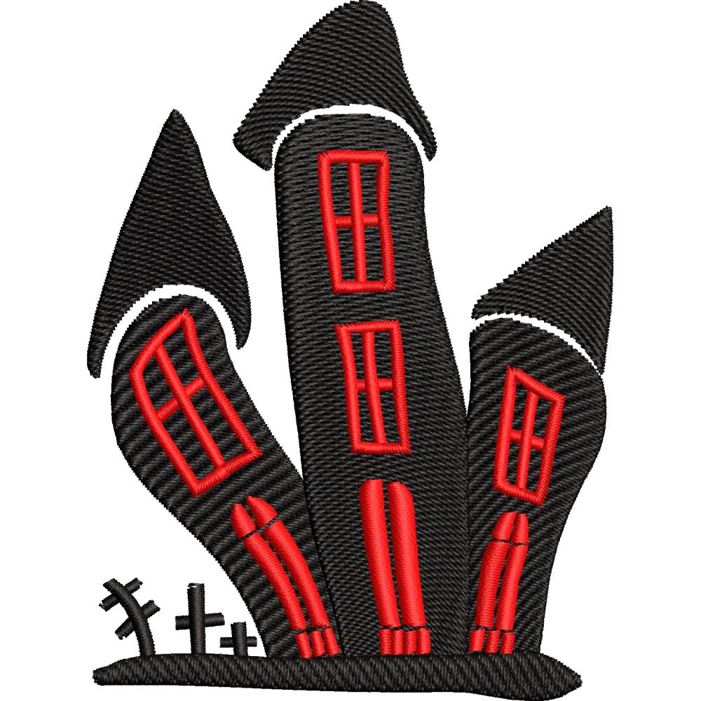 Stickdateien 3x Halloween 10x10cm (Baum & Haus) und 13x11cm (Kürbis) Bild 5