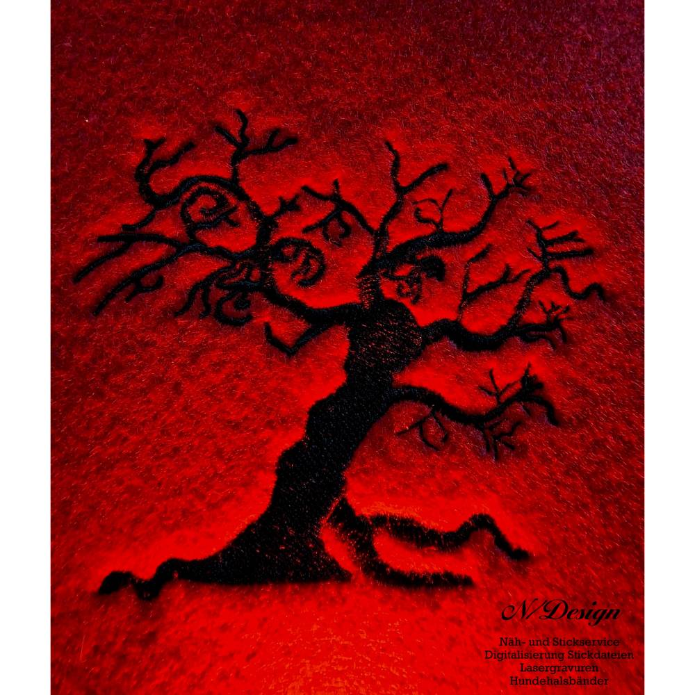 Stickdateien 3x Halloween 10x10cm (Baum & Haus) und 13x11cm (Kürbis) Bild 6