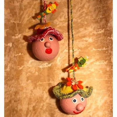 Herbstdeko KUGELWICHTEL Handgemachte Wichtel aus Kunststoffkugeln für Deine Herbstdekoration m. lustigen Drachenklammern