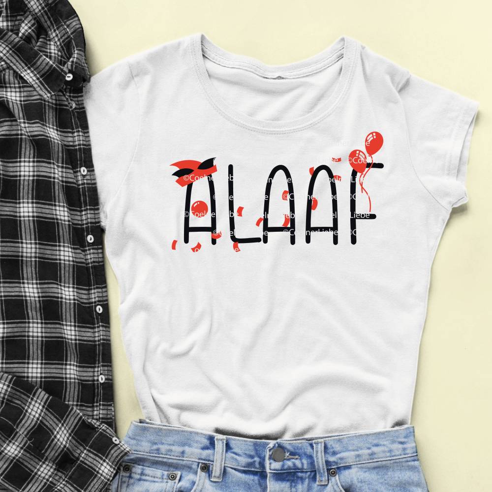 Plotterdatei "Alaaf mit Konfetti" – Kölner Karneval Design für Shirts, Tassen & Deko Bild 2