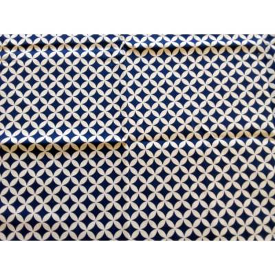 45 cm Reststück, Baumwollstoff, Marokko, Blau-Weiß, 160 cm breit