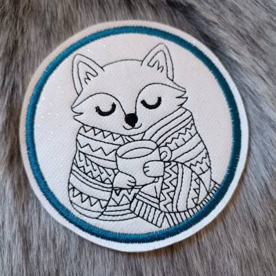 Mug Rug / Tassenuntersetzer Fuchs rund