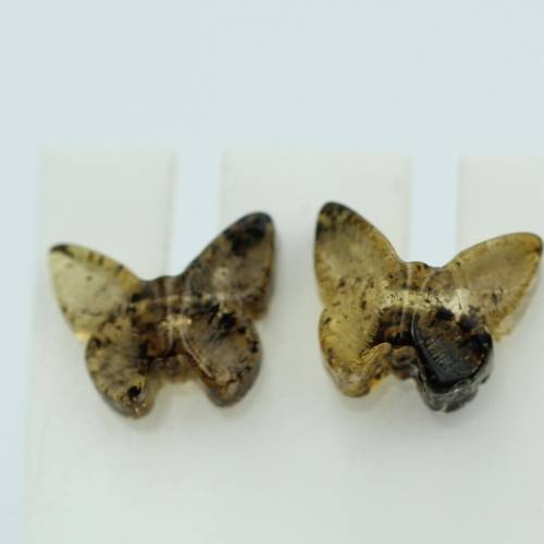 Schmetterlings Ohrstecker Bernstein 925 Silber Bernsteinschmetterling